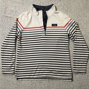 L.L.Bean Women's 100% cotton Striped Rugby Henley pullover size S